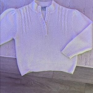 Vintage Knit Sweater w/ Pearl Accents